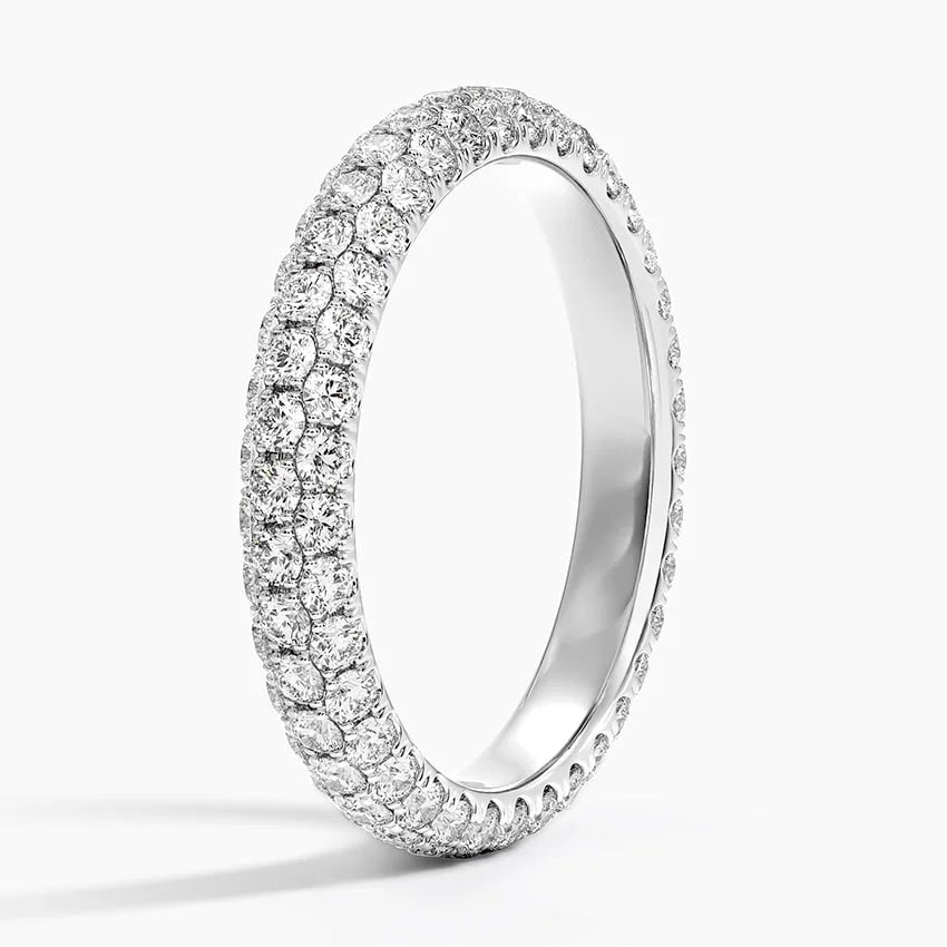 Dazzling Moissanite Eternity Ring by Starspire Jewels (Model SJEN016) in 925 Sterling Silver Bright Shine Timeless Luxury Style