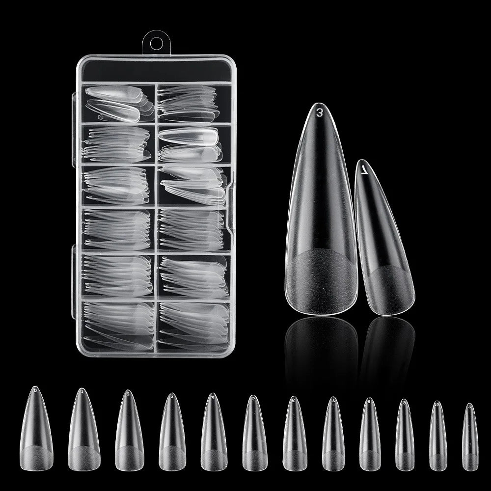 120PCS Acrylic Short False Tips Nail Transparent Frosted Square Oval Almond Ballet Wearable Matte High Toughness Manicure Tip