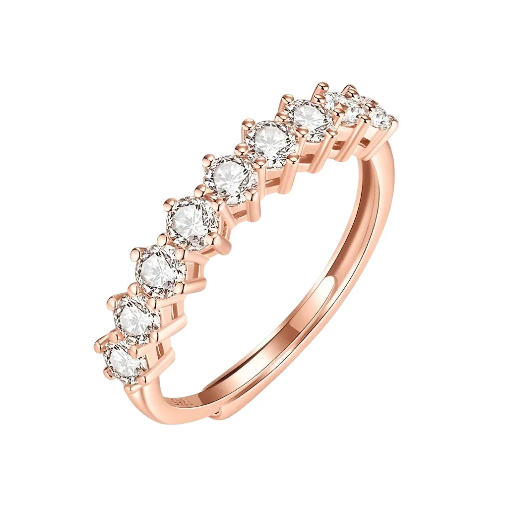Yingtuo Cute Round Moissanite Engagement Rings Lab Diamond White Gold & 925 Sterling Silver 2g Wedding Promise Rings