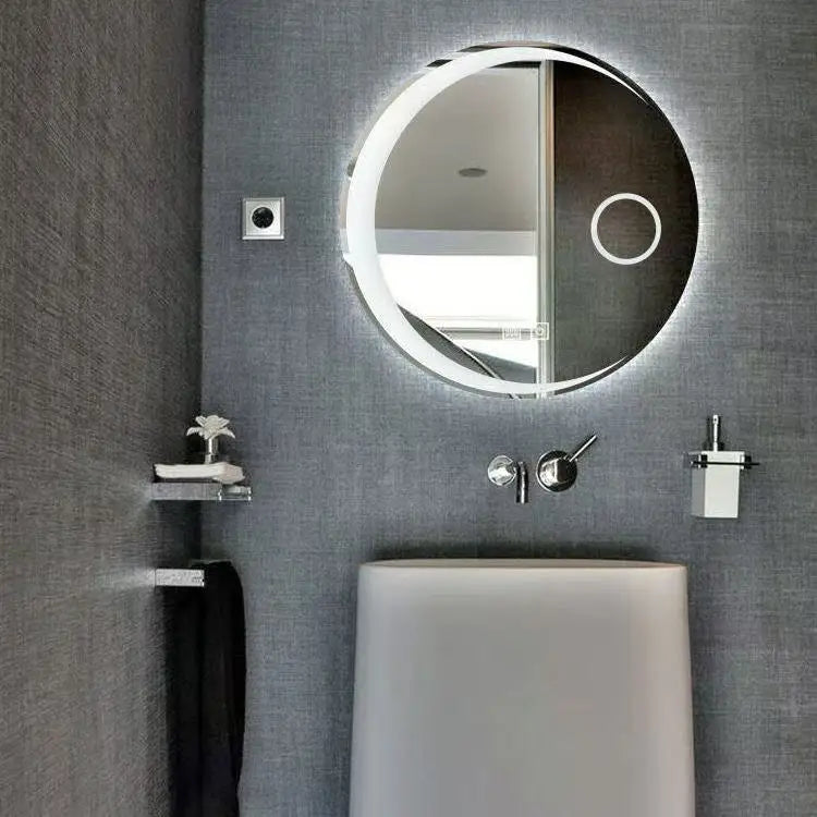 80X80cm Round Smart  Bathroom Hanging Light Mirror Toilet Bathroom Mirror Hotel Smart Anti-fog Mirror