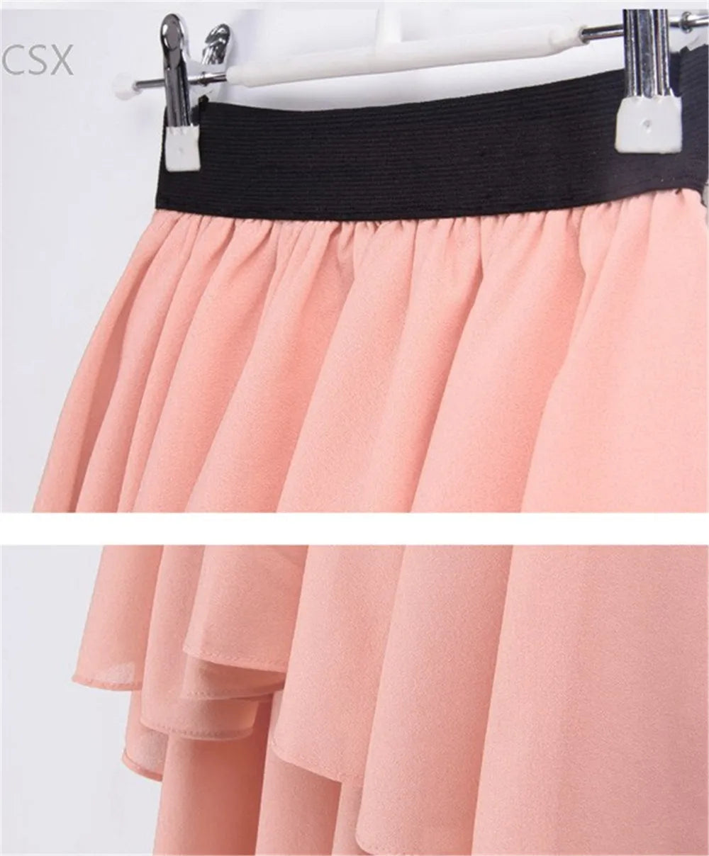 MwOiiOwM New Excellent Maxi Skirt Fashion Long Bohemian Princess Pleated Asymmetrical Women Skirt Classic Chiffon Skirt 35