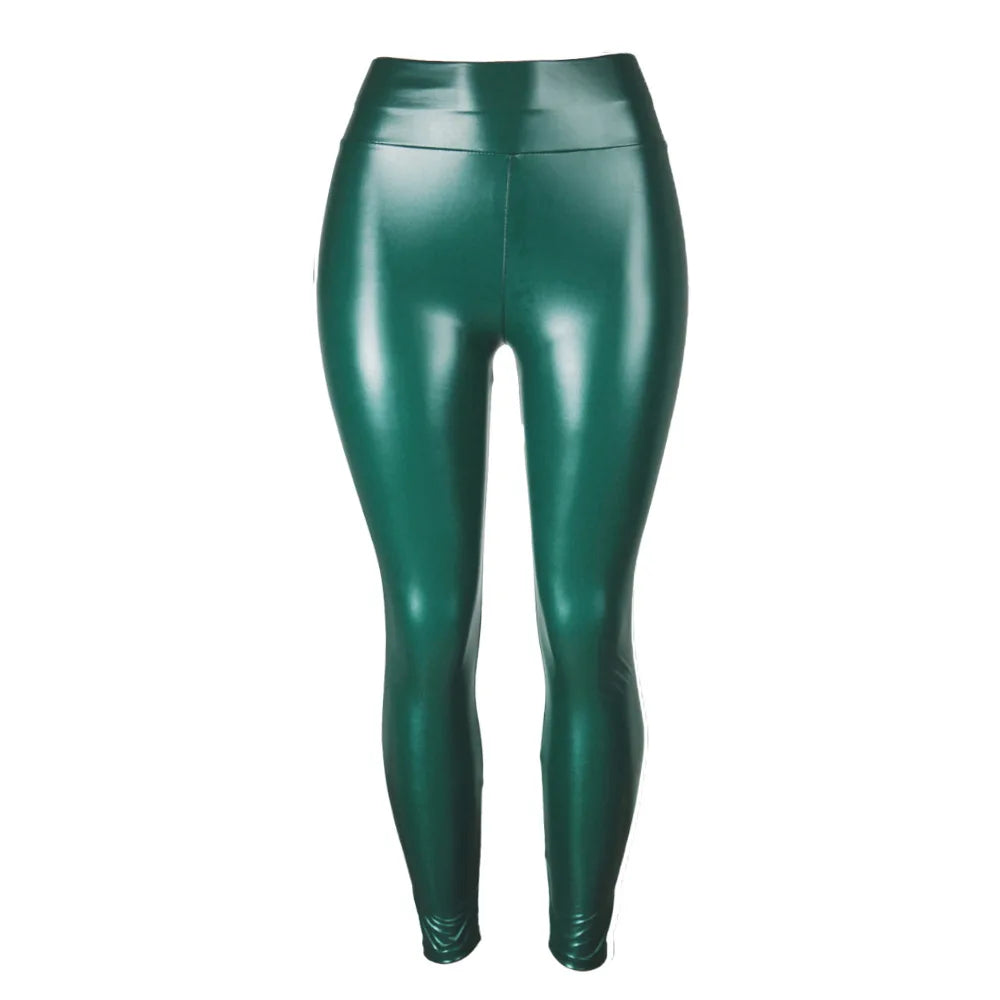 Outfits Women Pencil Pants PU Leather Leggings Thicken Winter Warm Skinny Pants Elastic High Waist Hip Push Up Latex Trousers