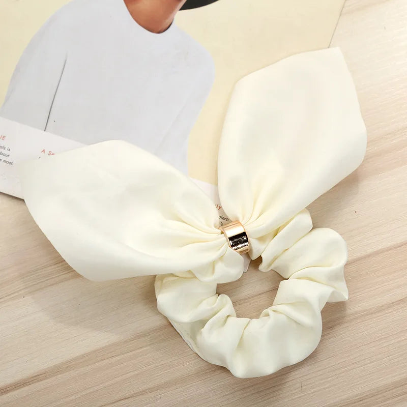 Cute Rabbit Ear Floral Women Hair Accessories Elastic Hair Band Hair Rope For Girls Rubber Band Tie Hair Scrunchies