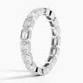Elegant 925 Silver Moissanite Eternity Ring Emerald Cut Premium Finish Sophisticated Sparkling Unisex Classic Jewelry Wedding