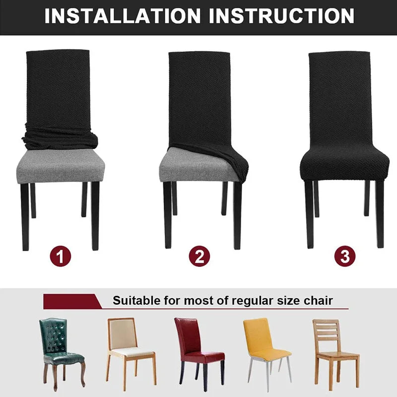 Chair cover with back Jacquard Fabric Universal Size Cheap Chair Cover Big Elastic Chair Covers Chair For kitchen Living Room