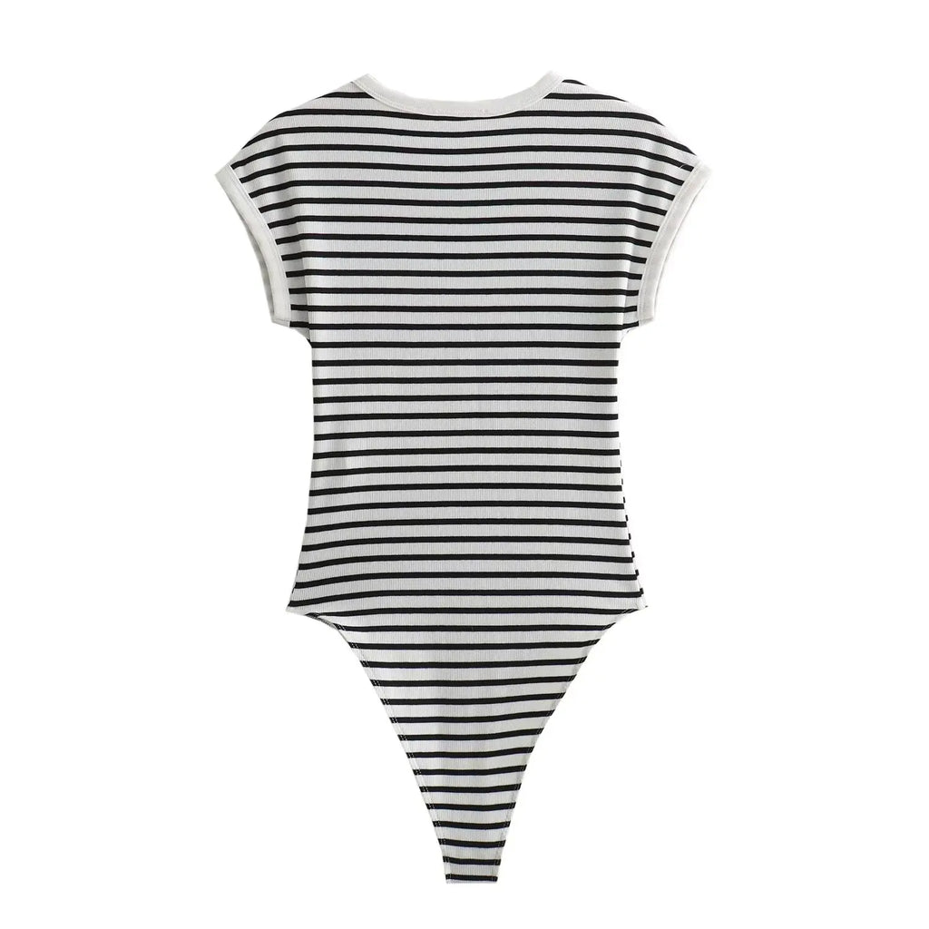 PB&ZA Women 2024 Summer New Fashion Screw Thread Jumpsuits Vintage Short Sleeve Female Playsuits Mujer