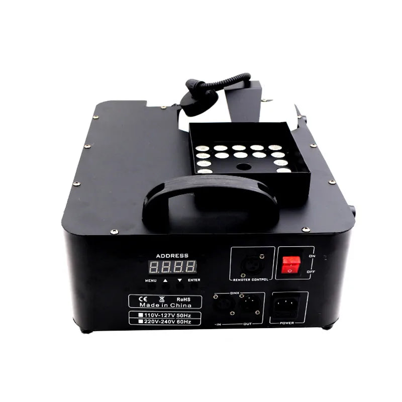 High Power DJ Stage Smoke Machine 24x9W RGB 3in1 Led 1500W Fog Machine DMX Remote Vertical Fogger for Disco Music Party Wedding
