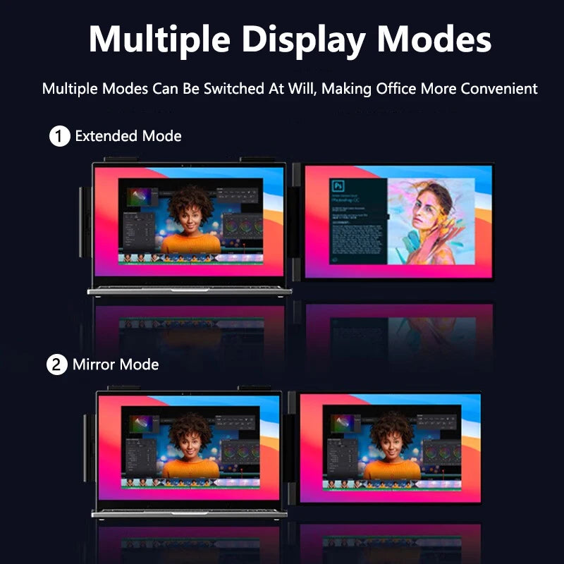 Hot Selling 13.3 Inch FHD Lcd Dual Monitor Screen Extender Laptop Single Dual Triple Screen Portable Monitor for Laptop Business