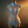 Novance Y3689 Women's Clothing Wholesale Street Mesh Rhinestone Bodysuit Women's Shapewear Bodysuit Tummy Control for Party