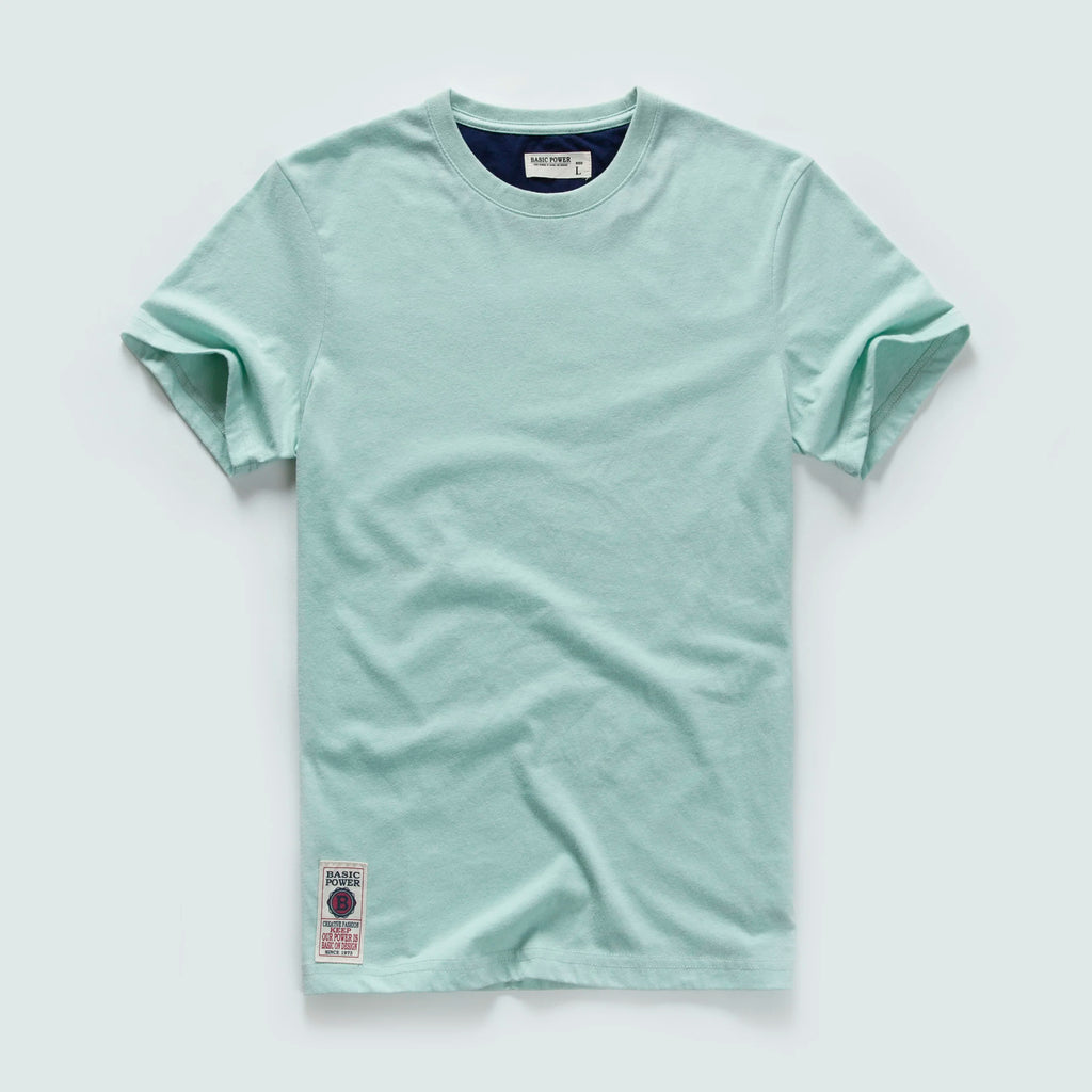 Men's T-Shirt Cotton Solid Color T Shirt Men Casual O-Neck Basic T-Shirt Male High Quality Classical Tops