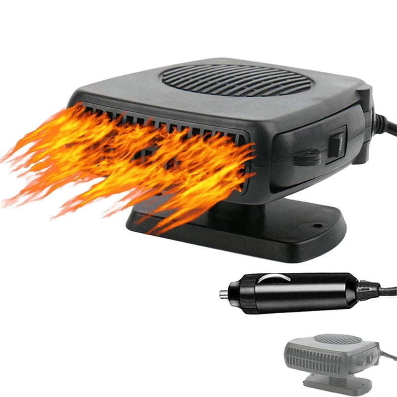 Mini Portable Electric Air Heater Cooling Car Fan Fast Heating Auto Car Defroster Heater