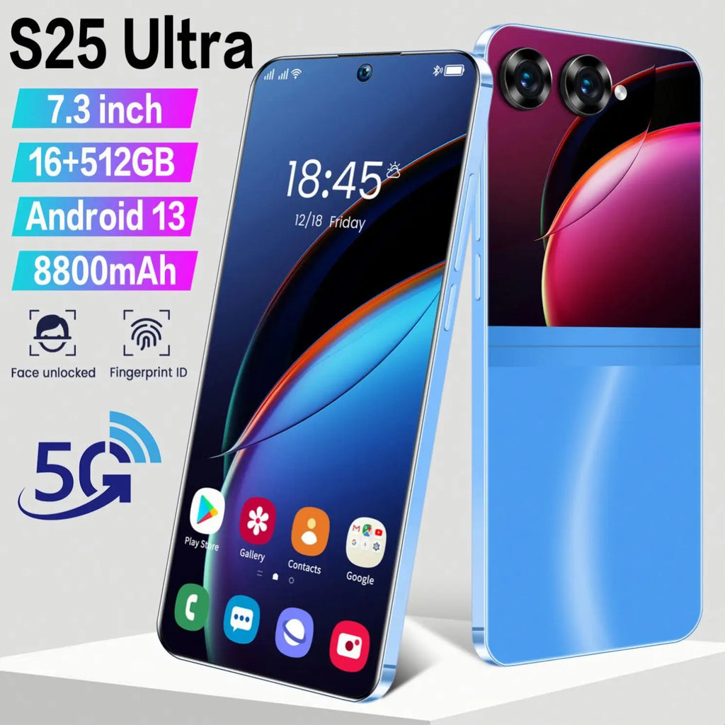 New Original S25 Ultra 7.3inch Cell Phone 5G Unlocked Stylus 16GB +1TB Big Screen Store Gaming Android13 AI Mobile Phones