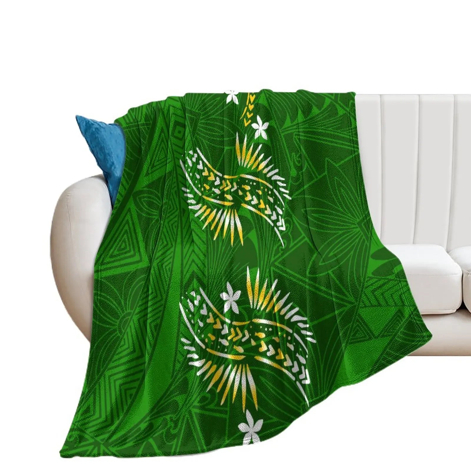 1MOQ Custom Print Sublimation Blankets Fiji Samoa Polynesian Tribal Winter Fleece Blanket Micro Plush Family Blanket for Kids