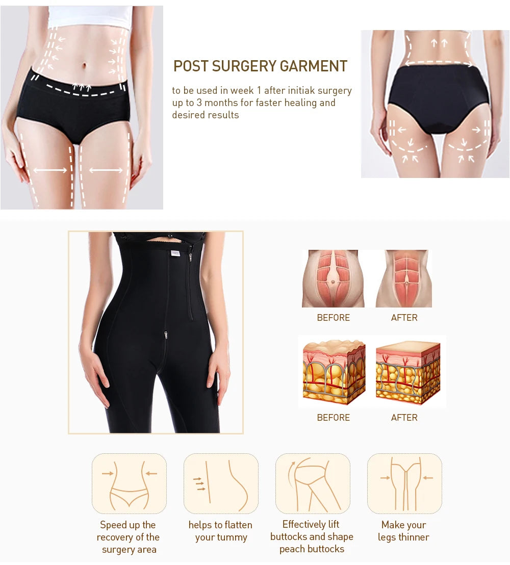 Private Label BBL Post Surgery Women Colombianas Shapers Fullbody Bodysuit Liposuction Post Operatoria Stage 2 Faja Shapewear