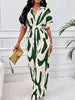 2025 Fashion Spring Summer New High Waist Short Sleeve Jumpsuits Wide Leg Pants Overalls Women's Printed Summer Loose Jumpsuit