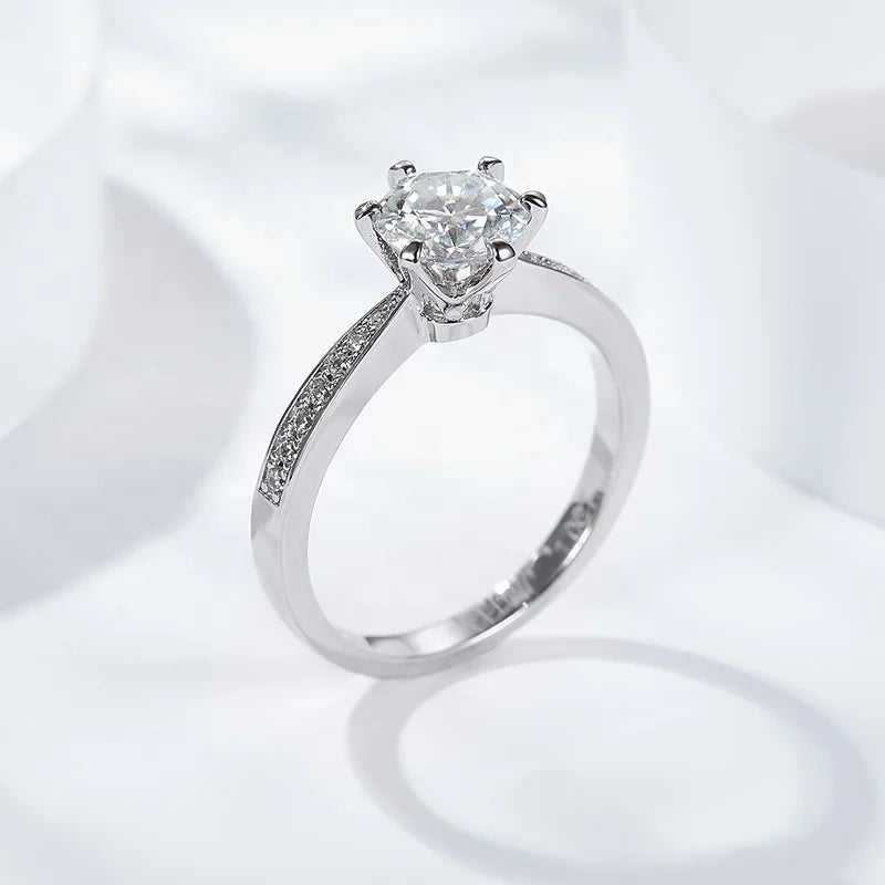 Starsgem 925 Sterling Silver D VVS1 Moissanite Gemstone Engagement Rings for Women