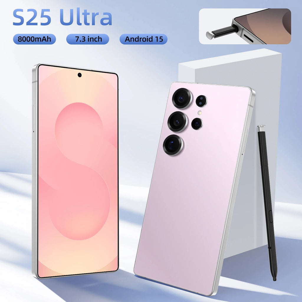 S25 Ultra Android 14 Smartphone 7.3 Inch HD Screen 12GB+512GB 5G 108MP 120W Deca Core CPU Original & Unlocked Express Shipping
