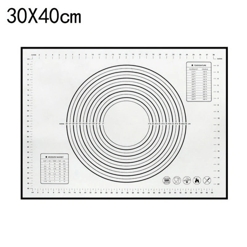 80/70/60cm Large Silicone Rolling Dough Mat Non-Stick Pizza Pastry Baking Mat Oven Sheet Liner Non-Slip Placemat Kitchen Gadgets