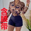 2piece Set Hot Style Plus Size Colorful Casual Button and Women Blouses Shirts