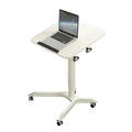 Metal Pneumatic Gas Height Adjustable Standing Mobile Moving Table With 90 Angle Flipped Desktop