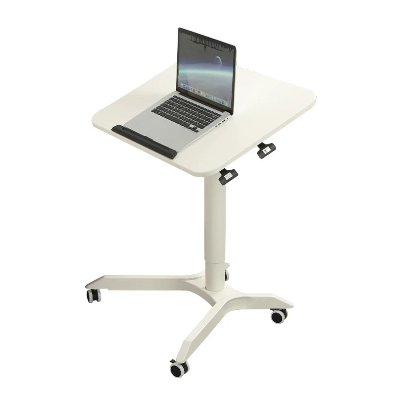 Metal Pneumatic Gas Height Adjustable Standing Mobile Moving Table With 90 Angle Flipped Desktop