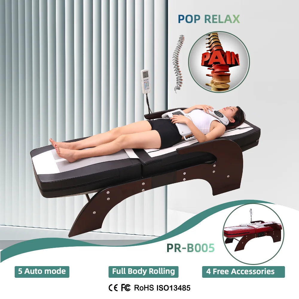 Advanced Electric Massage Bed with Adjustable Infrared Heated and Jade Roller for Spinal Therapy and Wellness