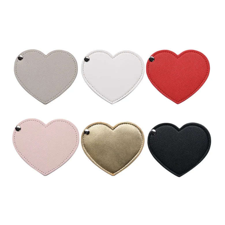 YY Fashionable Heart-Shaped Compact Pocket Mirror for Women & Girls Mini Purse Mirror  Holder