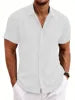 2026 Summer European and American Tie-Dyed Young Casual Linen Short-Sleeved Shirt