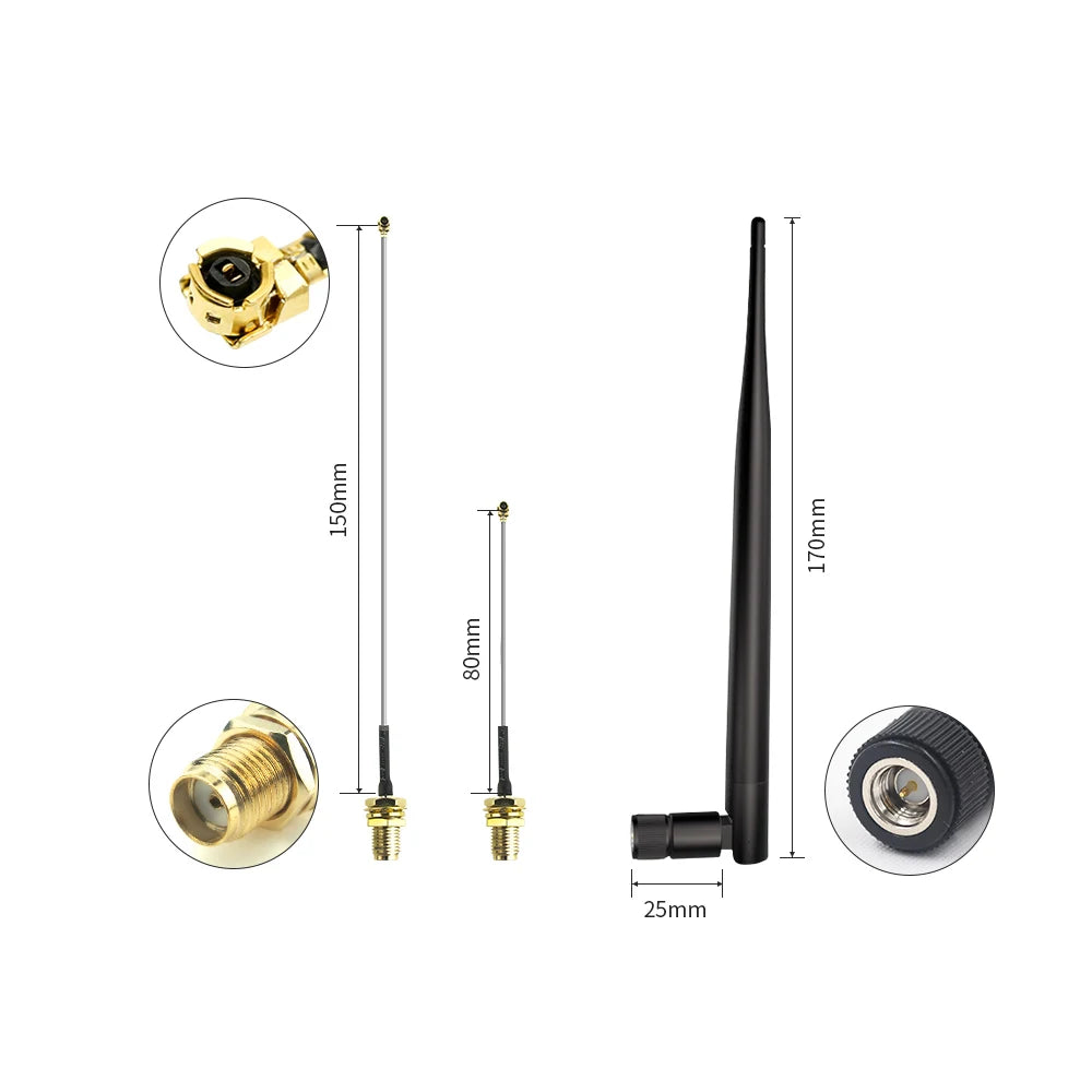 External Wifi Antenna 2.4 GHz 5.8 GHz Dual Band 5 GHz for Wireless Router 2.4g Antena with Adapter Cable IPX Pigtail