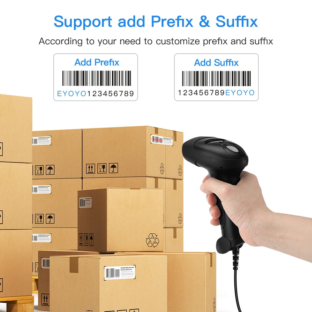 Eyoyo Wired QR 2D Barcode Scanner Handheld USB Wired Bar Codes Reader CCD Data Matrix Bar Code Image Automatic Scanner BARCOD
