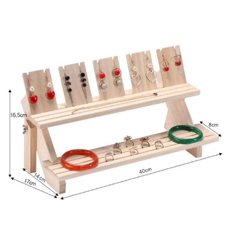 Jewelry Display Tray Pendant Earrings Rings Display Blocks Solid Wood Jewelry Display Holder Joyeros Organizador De Joyas