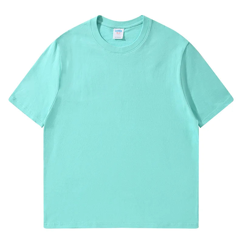 Combed Pure Cotton Round Neck Short Sleeved T-shirt Custom Printed logo Customization