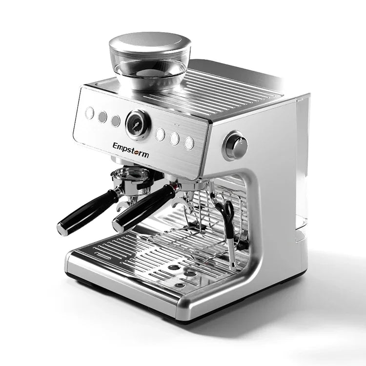 Semi-Automatic Electric Portable Coffee Machine 20 Bars Pressure Stainless Steel Bean-to-Cup Brew System for Household Car Use