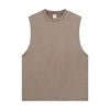 New Arrivals 275 GSM Cotton Fabric Boxy Sleeveless T Shirt Retro Washed Raw Edge Blank Damaged Vintage Sleeveless Tank Top