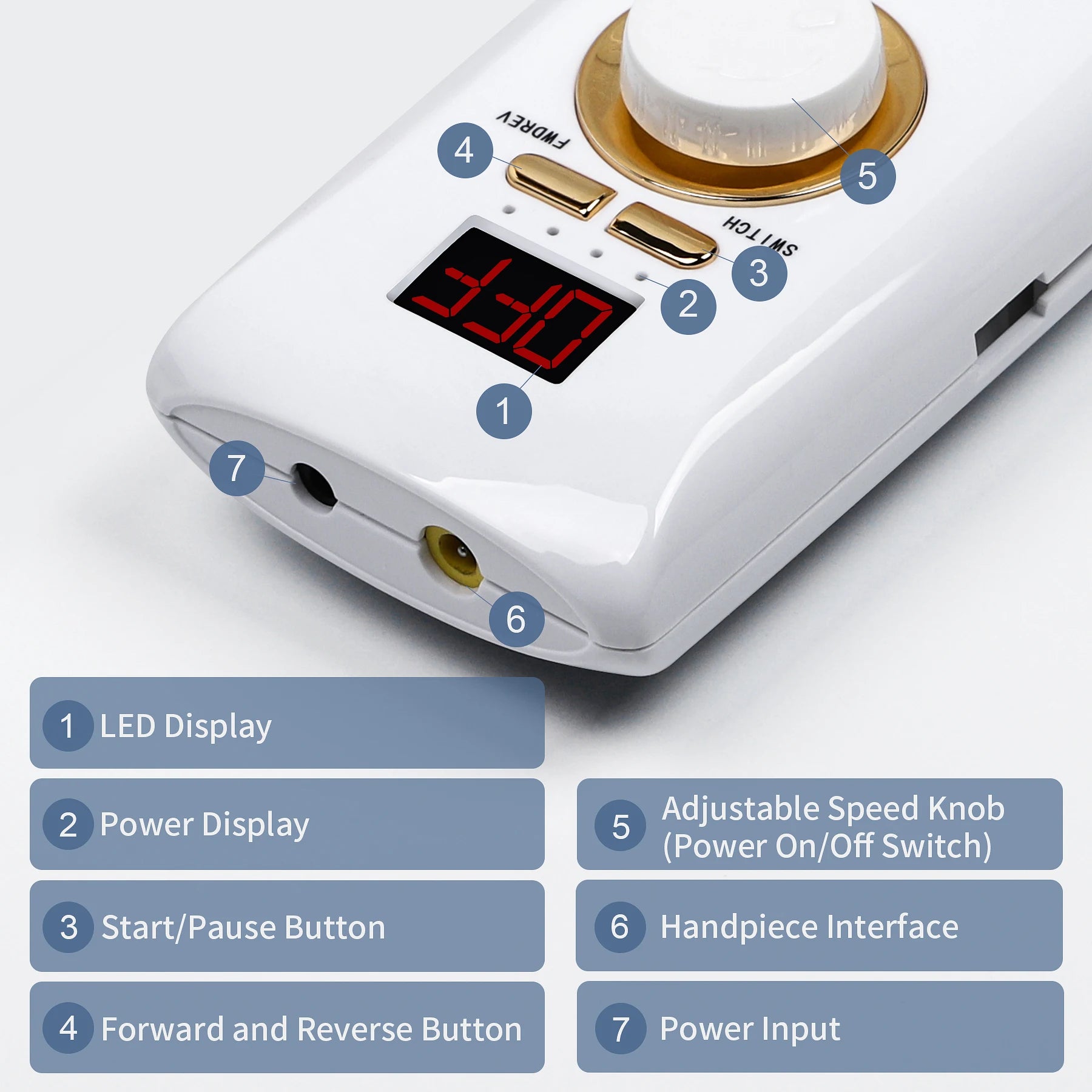 L'UGX High Quality Professional 30000 Rpm Wireless Nail Drill Machine Cordless Electric Rechargeable Portable Nail Drill