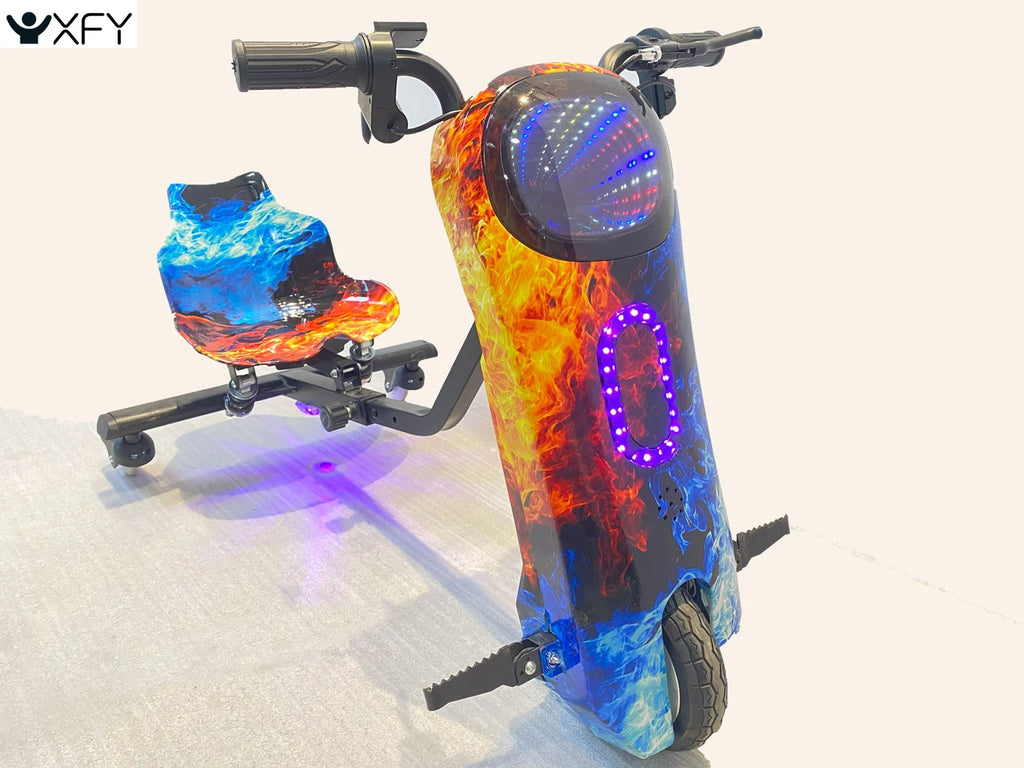 XFY Factory Price Kids 3 Wheel Electric Drift Trike Scooter 350w 6.5 / 8.5 INCH Electric Drift Trike 3 Speed Adjustment
