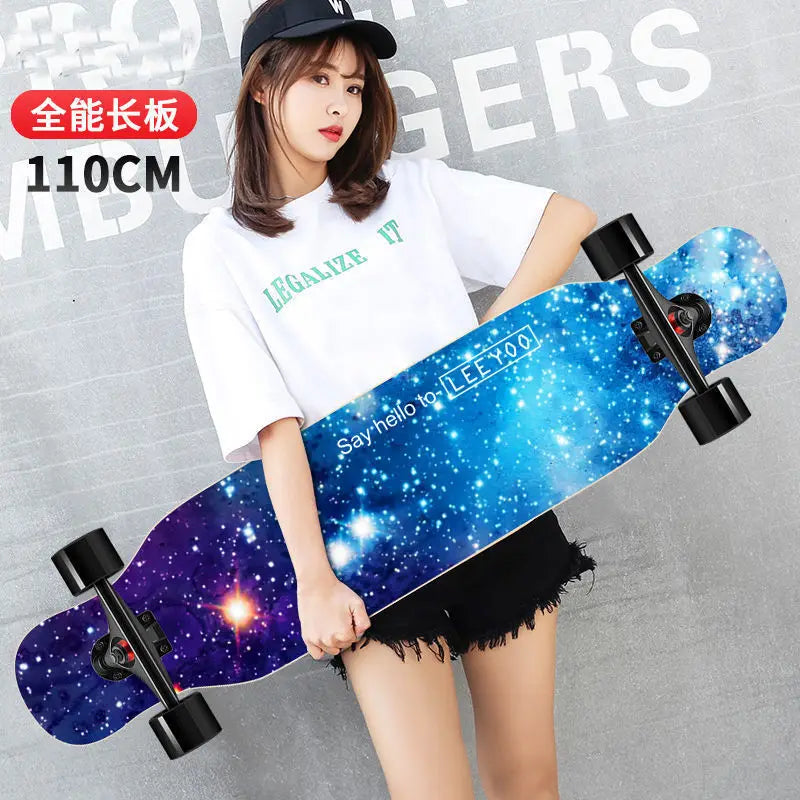 Beginners Long Board Skateboard Female Male Adults Students Teenagers Four-Wheel Magnesium Alloy Walking Dance Board China