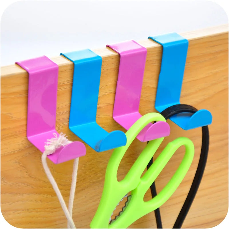 2pcs Stainless steel Door Hook Z Type Kitchen Cabinet Clothes Home Storage Hanger Bathroom Towel  Organize Hardware Accessories
