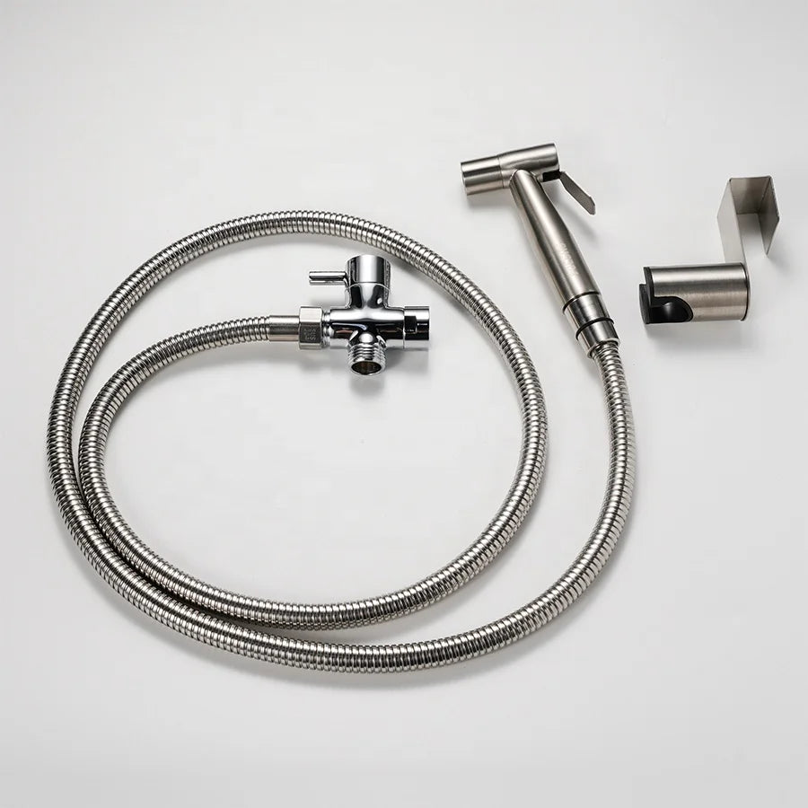 Shattaf Adjustable Water Pressure Handheld 304 Stainless Steel Toilet Shower Bidet Sprayer Set