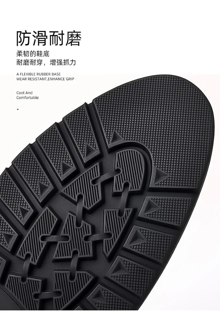 Trendy Men's 38-44 Business Casual Leather Shoes with Soft Breathable Non-slip Sole Slip-On Closure Autumn Season Formal Style