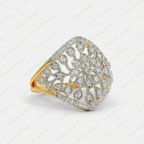Atria Shaped Silver Zircon IGI Certified 0.90ct VS1-VS2 Clarity Prong Setting Rhodium Plated Unisex Ethnic Wedding Engagement