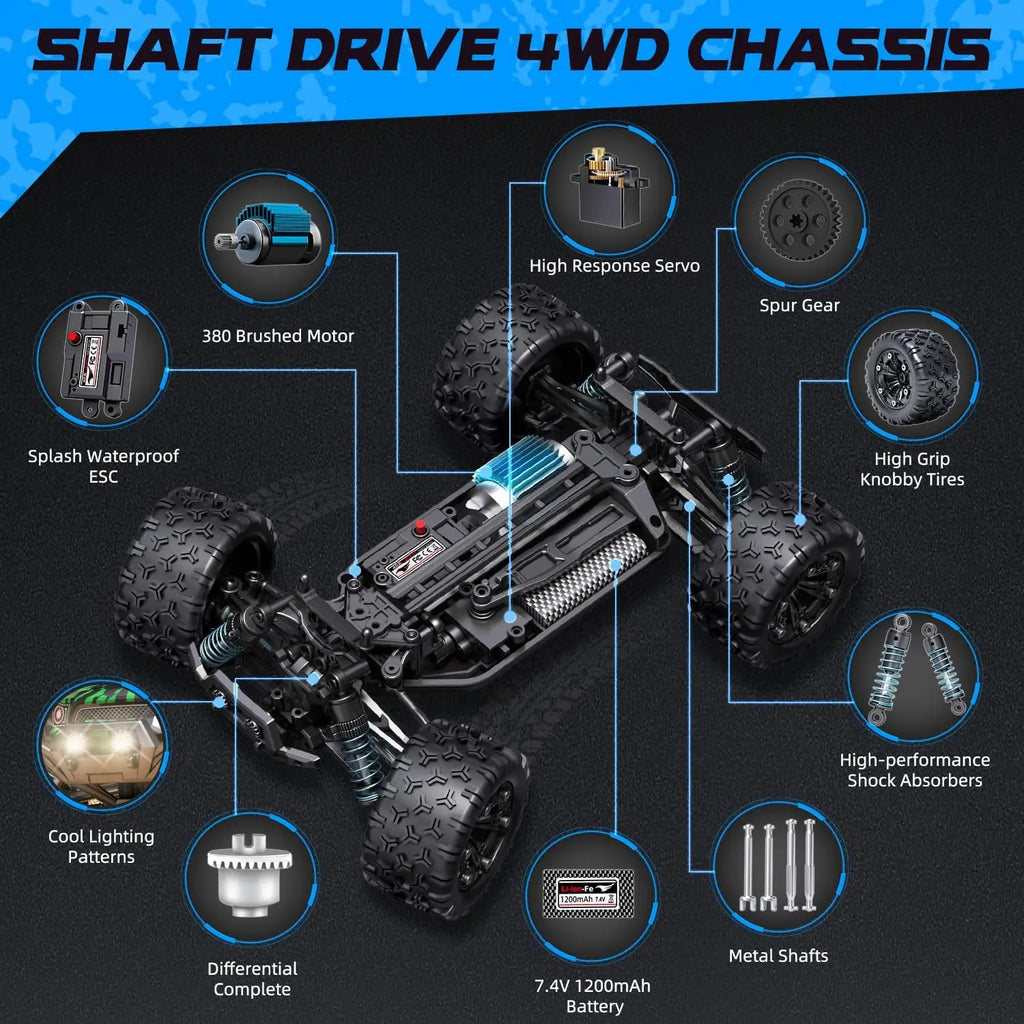 Sanherb 1 18 Scale All Terrain RC Cars 40 KPH High Speed 4WD Electric Vehicle 4-Channel Ready-to-Go Ages 0-3 Waterproof Indoor