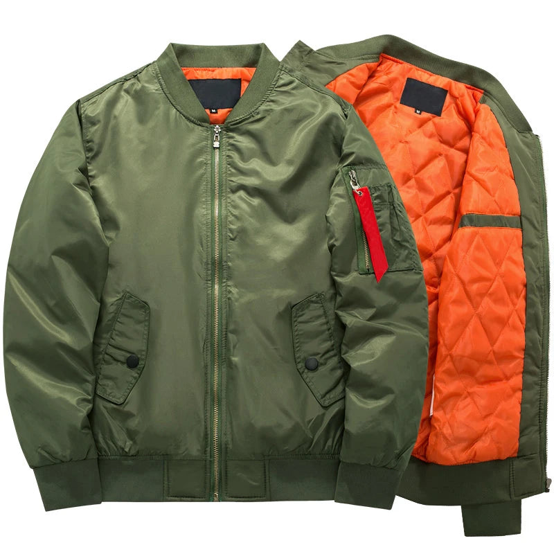 Spring Autumn Bomber Jacket Men's Fashion Thick Warm Military Motorcycle Jackets Men Flight Ma-1 Pilot Air Force Brand Coat