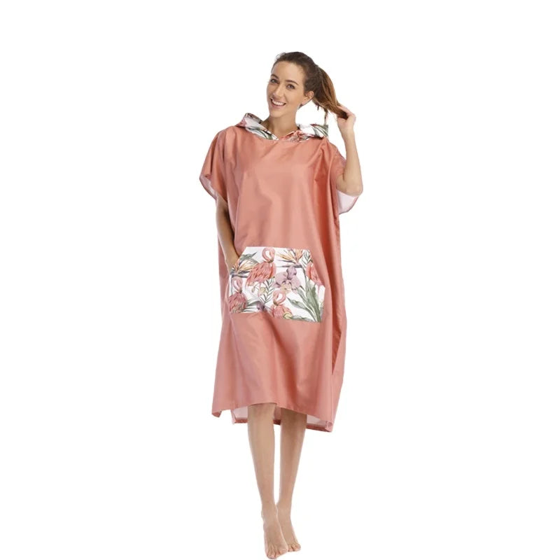 Wholesale Custom Digital Printed Surf and Swim Hooded Poncho Beach Towel