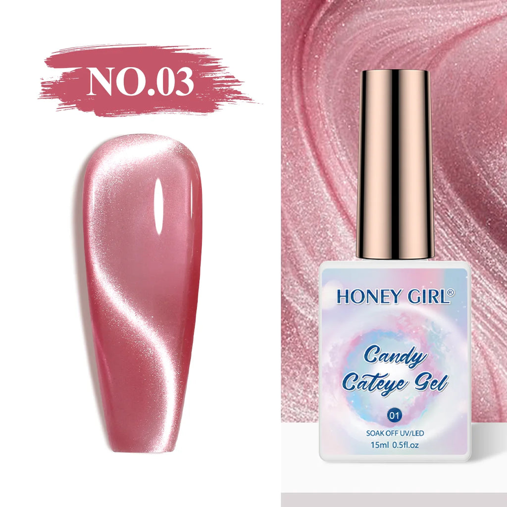 HONEY GIRL Moon Light Magnetic CatEye 24 Colors Jelly Gel Polish Set Wholesale 9d Crystal Uv Gel Nail Polish Cat Eye Gel Polish