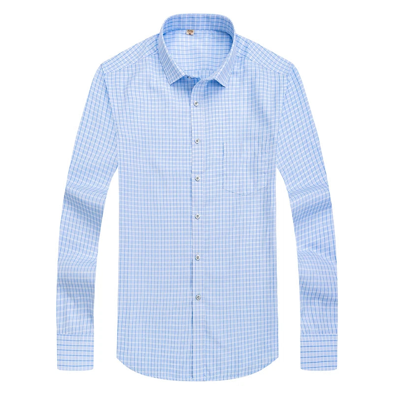 Brand New Men Shirt Male Dress Shirts Striped Men's Casual Long Sleeve Business Formal Plaid Shirt camisa social