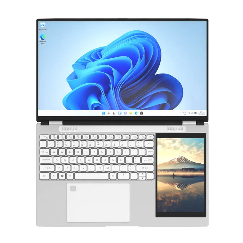 2026 New Game Personal and Home Laptops 15 Inch + 7 Inch Intel N95 RGB Backlit Keyboard Dual Screen Touch Office Business Laptop