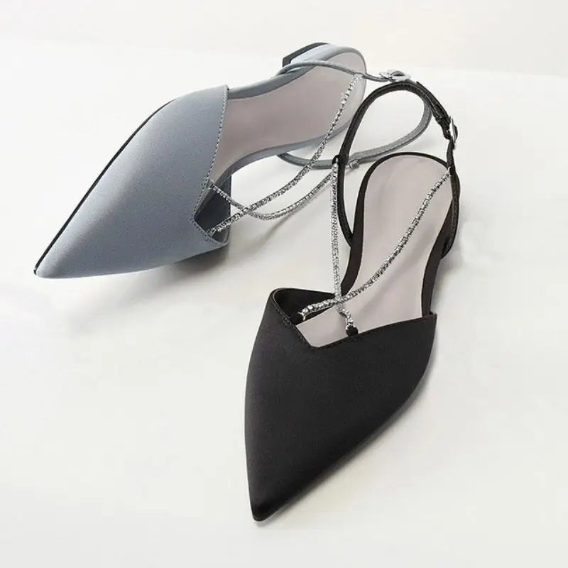 Chain Designer Size Pumps Fashion Elegant Slingback Style Official Shoes Women's Flats