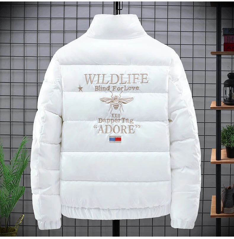 New Men's Cotton-padded Jacket Plus Velvet Baseball Collar Cotton-padded Jacket Men's Parka Oversized Men Winter Jacket