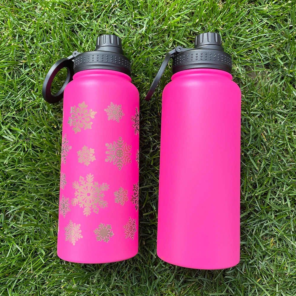 1 Pack USA Warehouse RTS Rose Red Copper Plated 32oz Stainless Steel Water Bottle with Magnetic Rings for Laser Engrave